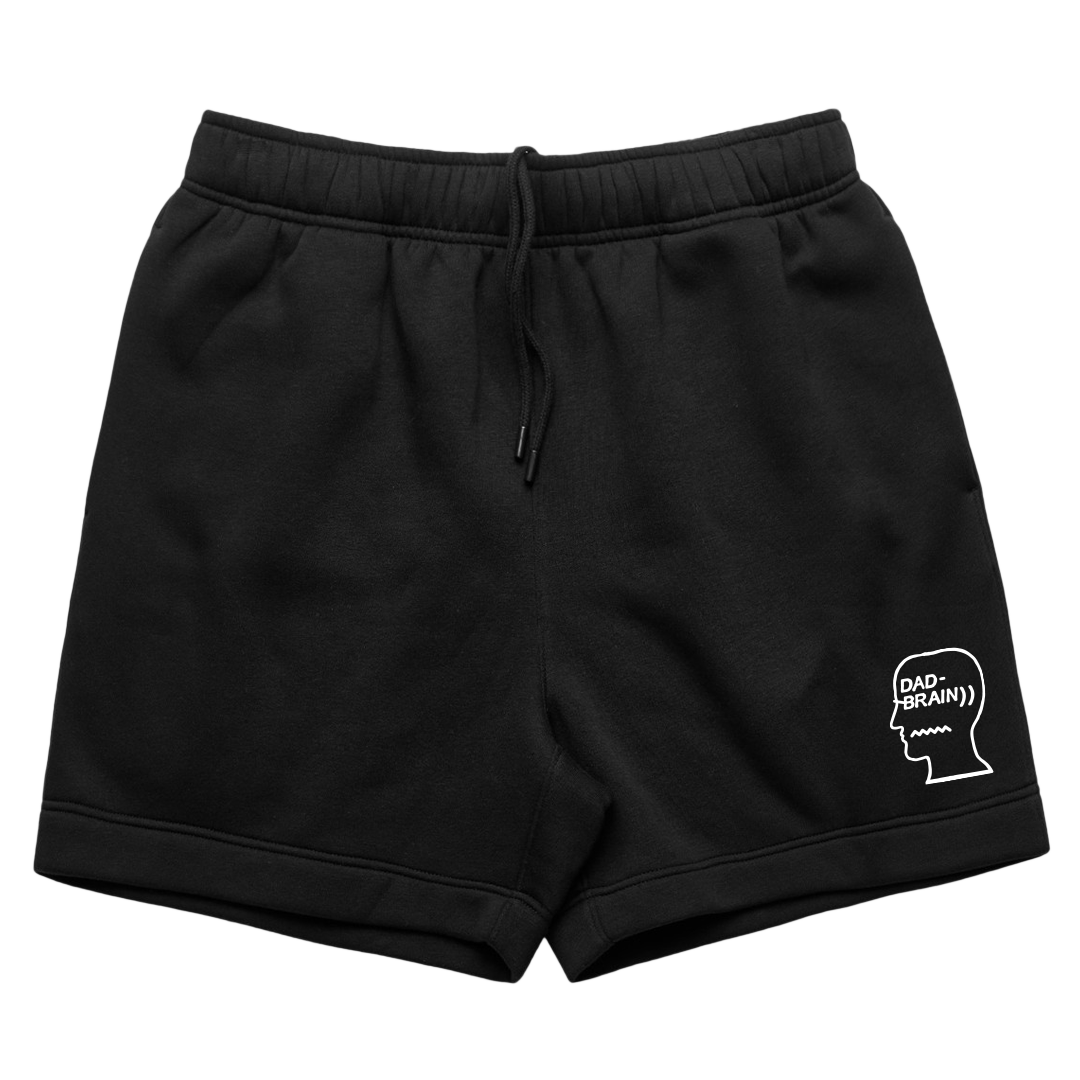Dad Brain Logo Lounge Shorts - Black