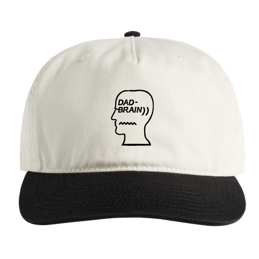 Dad Brain Logo Hat - Natural/ Black